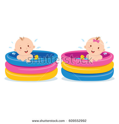 stock-vector-baby-swimming-in-kid-inflatable-pool-isolated-on-white-background-609552992